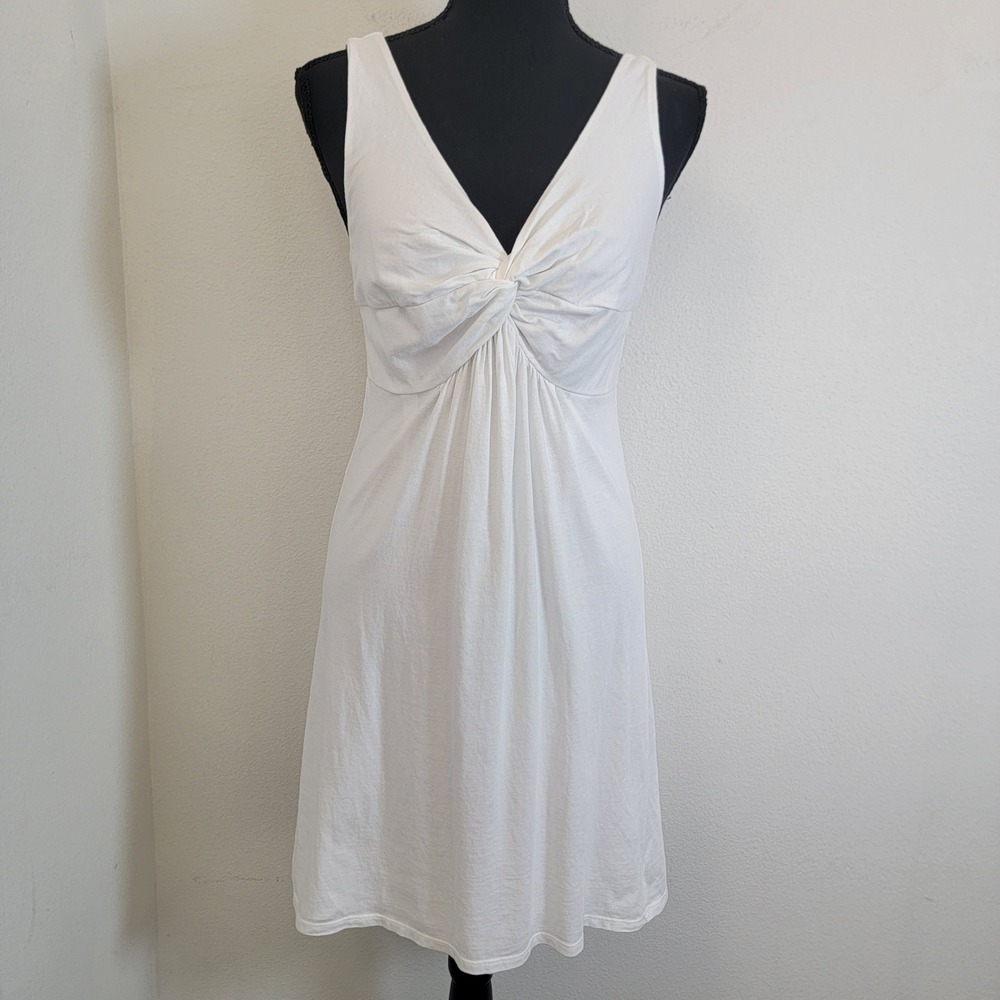 Loft White XS Mini Short Dress Cotton Blend Sleeveless Summer Casual Women Beach
